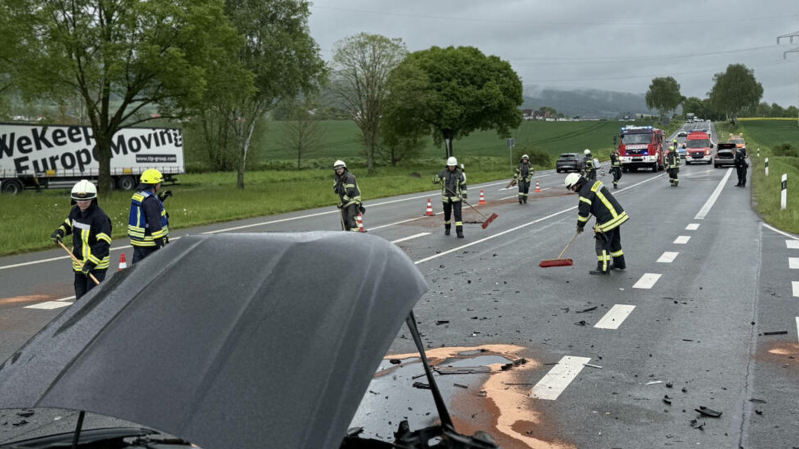 Verkehrsunfall auf der B240 bei Dielmissen sorgt für Einsatz von Feuerwehr und Rettungsdienst
