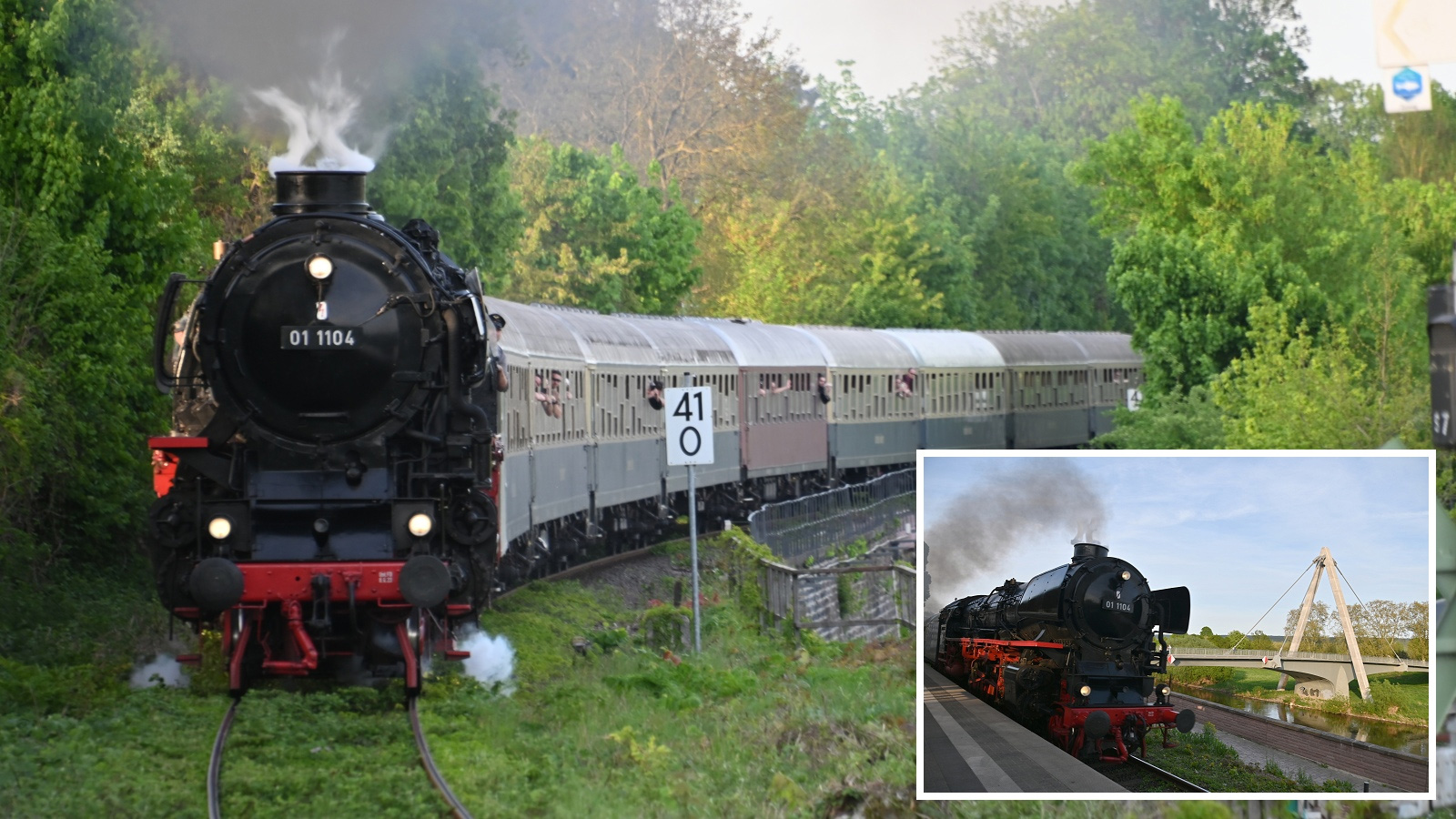 Sonderzug mit Dampflok 01 1104 sorgt im Kreis Höxter und Holzminden für großes Interesse