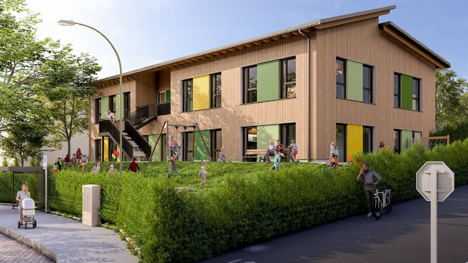 Entwurf: So soll die neue Kindertagesstätte in Holzen künftig aussehen.